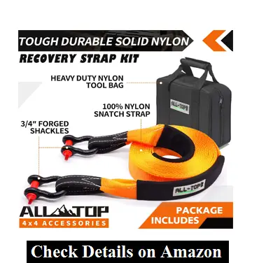 ALL-TOP Nylon Heavy Duty Tow Strap Recovery Strap Kit
